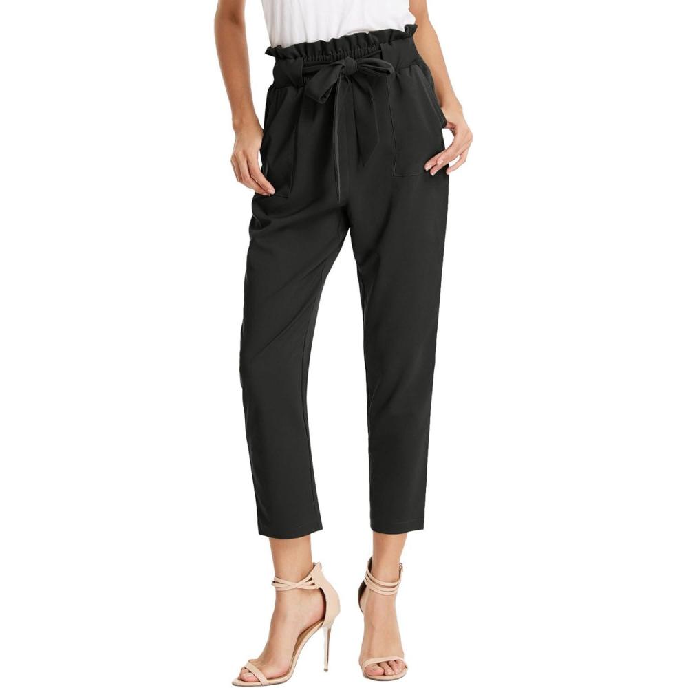 imageGRACE KARIN Womens Hight Waisted Work Pants Cropped Paper Bag Business Casual Pants with Pockets