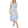 White Blue Floral
