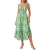 Green and White Floral
