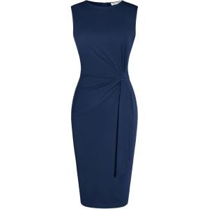 GRACE KARIN Women Work Dress,Bodycon Pencil Business Dresses,Sleeveless Cocktail Dresses Knee Length(Navy Blue)