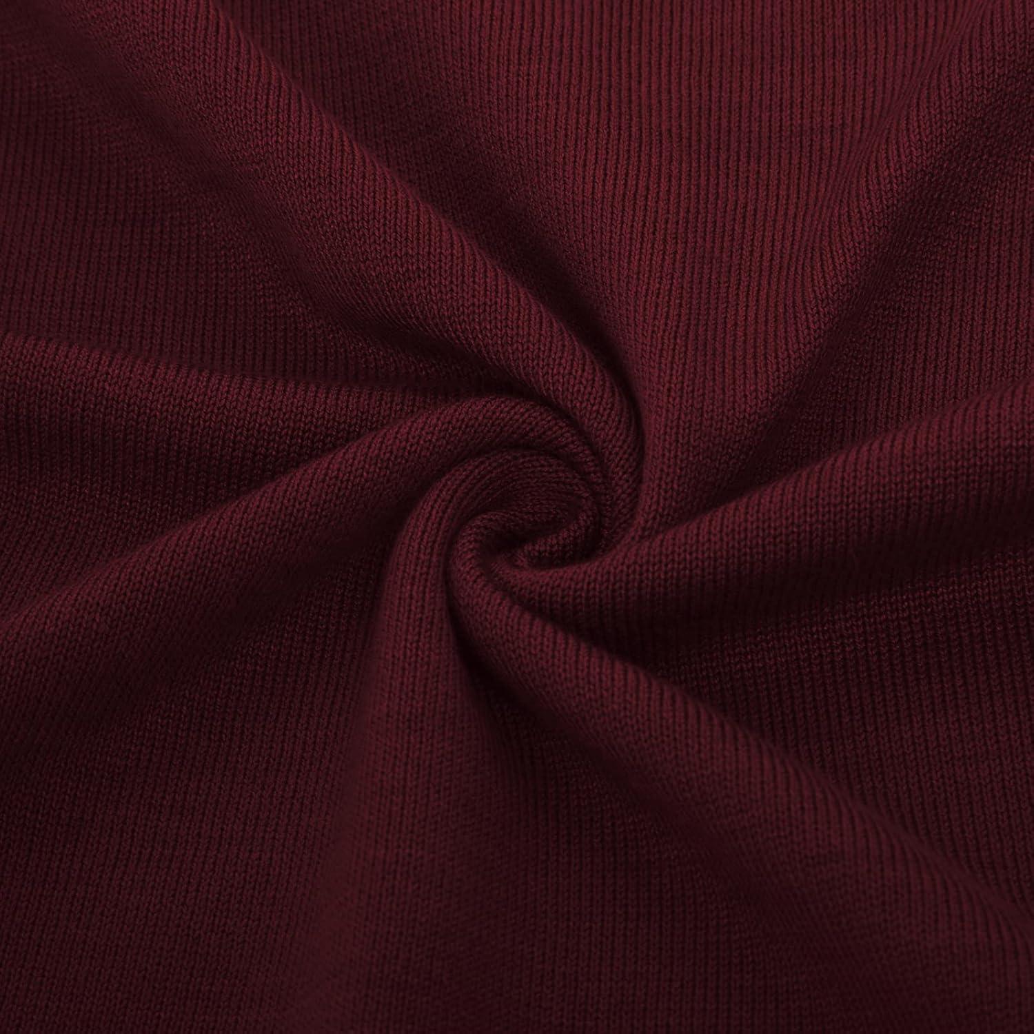 imageGRACE KARIN Womens High Stretchy Long Sleeve Pullover Sweater Blouse TopDark Wine