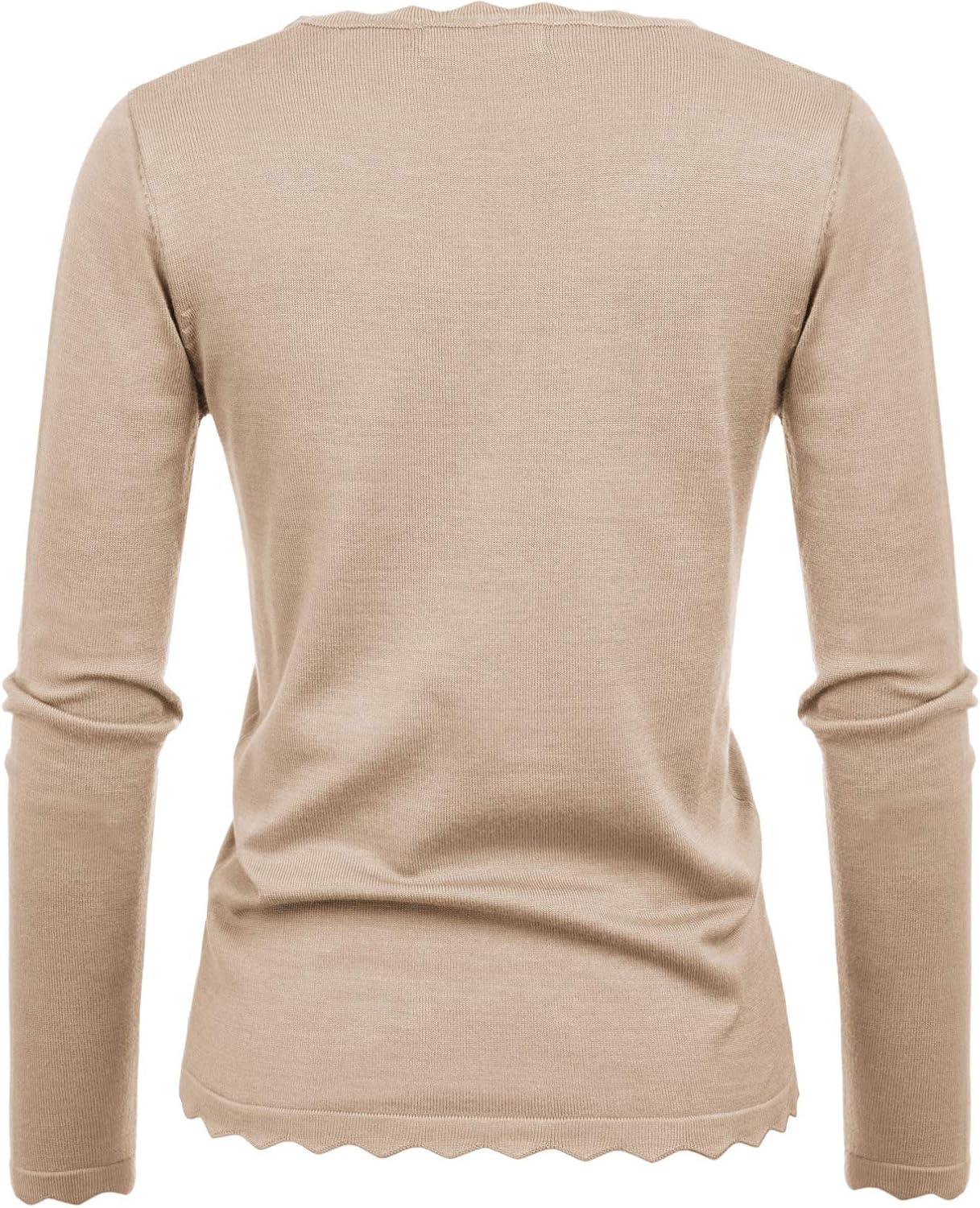 imageGRACE KARIN Womens High Stretchy Long Sleeve Pullover Sweater Blouse TopKhaki