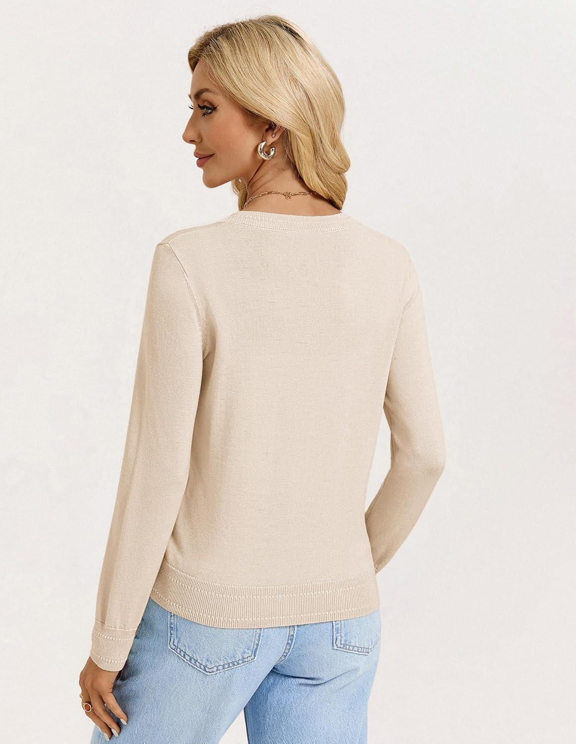 imageGRACE KARIN Womens Lightweight Cardigan Sweaters Trendy Button Up VNeck Knit Cardigans Shrug Spring Fashion ClothesLight Beige