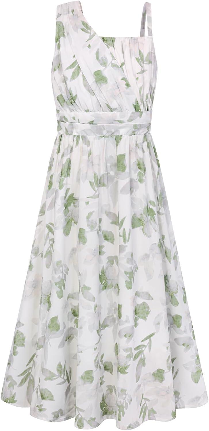 imageGRACE KARIN Girls Junior Bridesmaid Dresses Chiffon Flower Girl Dress for Party Prom Birthday Formal 614YGreen Floral