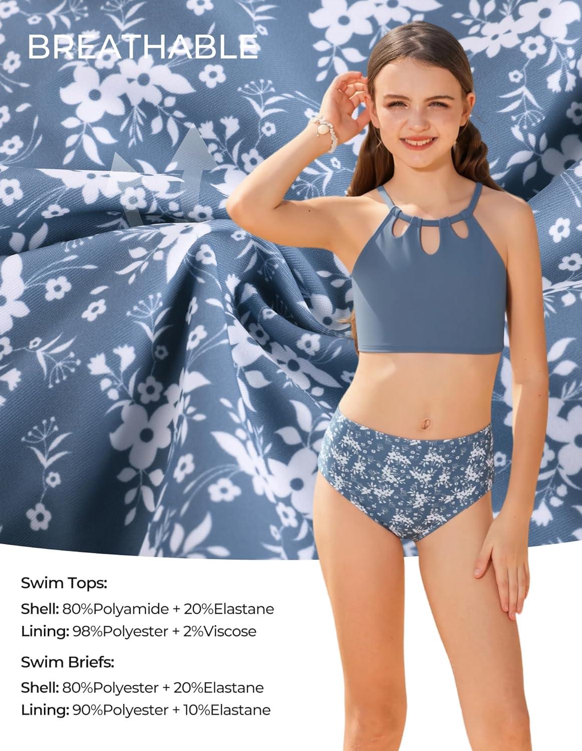 imageGRACE KARIN Teen Girls Swimsuits Two Piece Bikini Sets Bathing Suit Girl Swimwear Size 614Dusty Blue