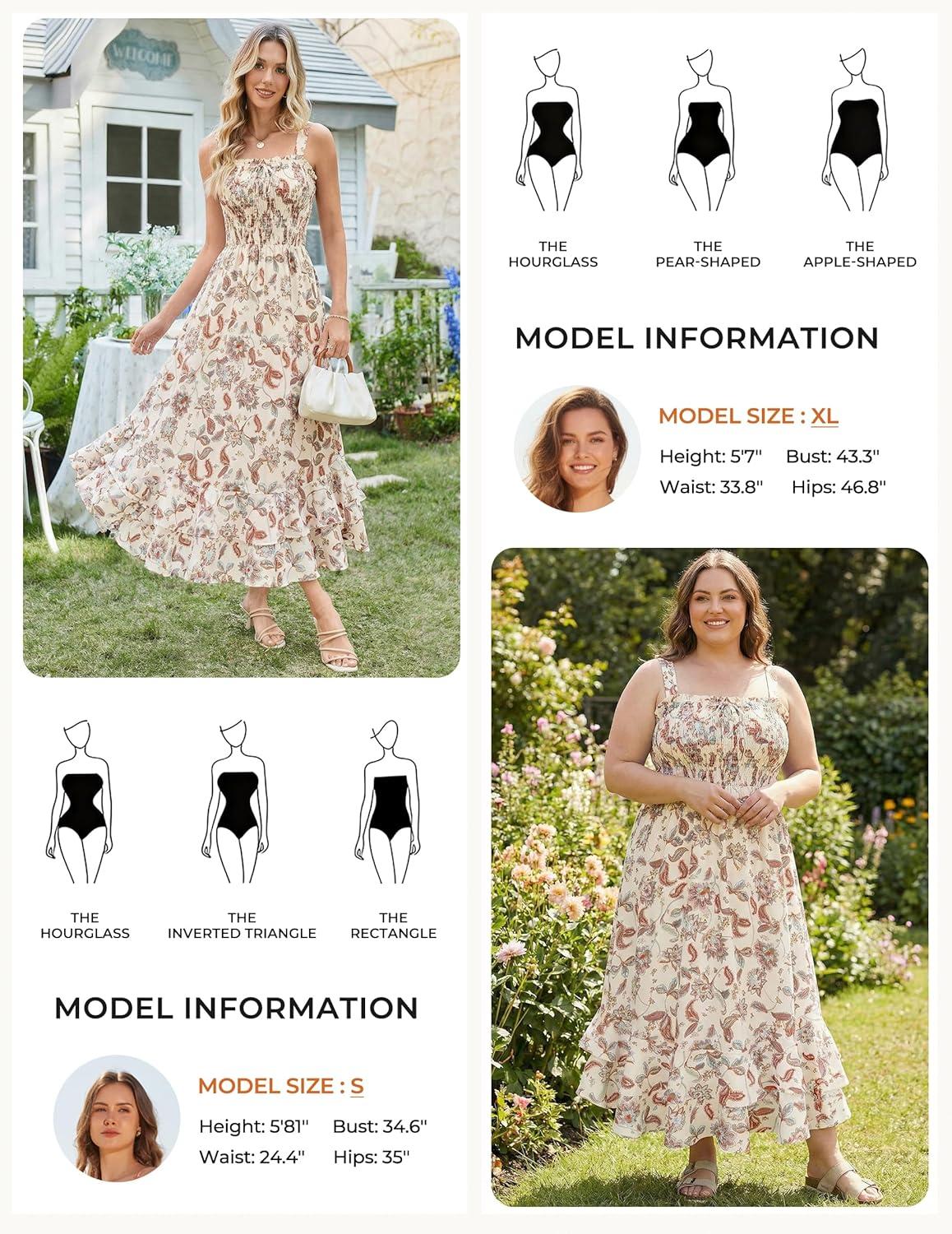 imageGRACE KARIN Womens 2025 Summer Floral Boho Dress Square Neck Strapped Swing A Line Sundress Beach Long Maxi OutfitsBeige