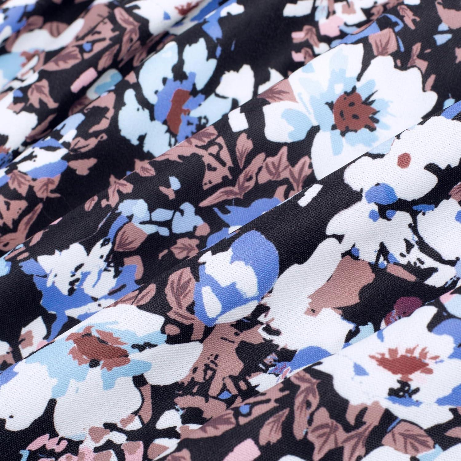 imageGRACE KARIN Womens 2026 Summer Maxi Dress Floral Tie Front Spaghetti Strap Casual Boho Beach Flowy Sundress with PocketsBlack Blue Floral