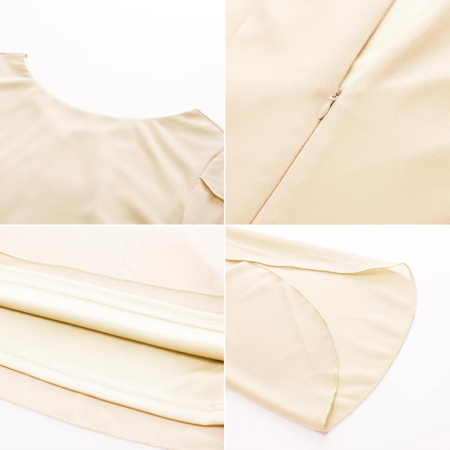 imageGRACE KARIN Womens Chiffon Dresses Flutter Sleeve Party Wedding Cocktail Dress Size 820Beige