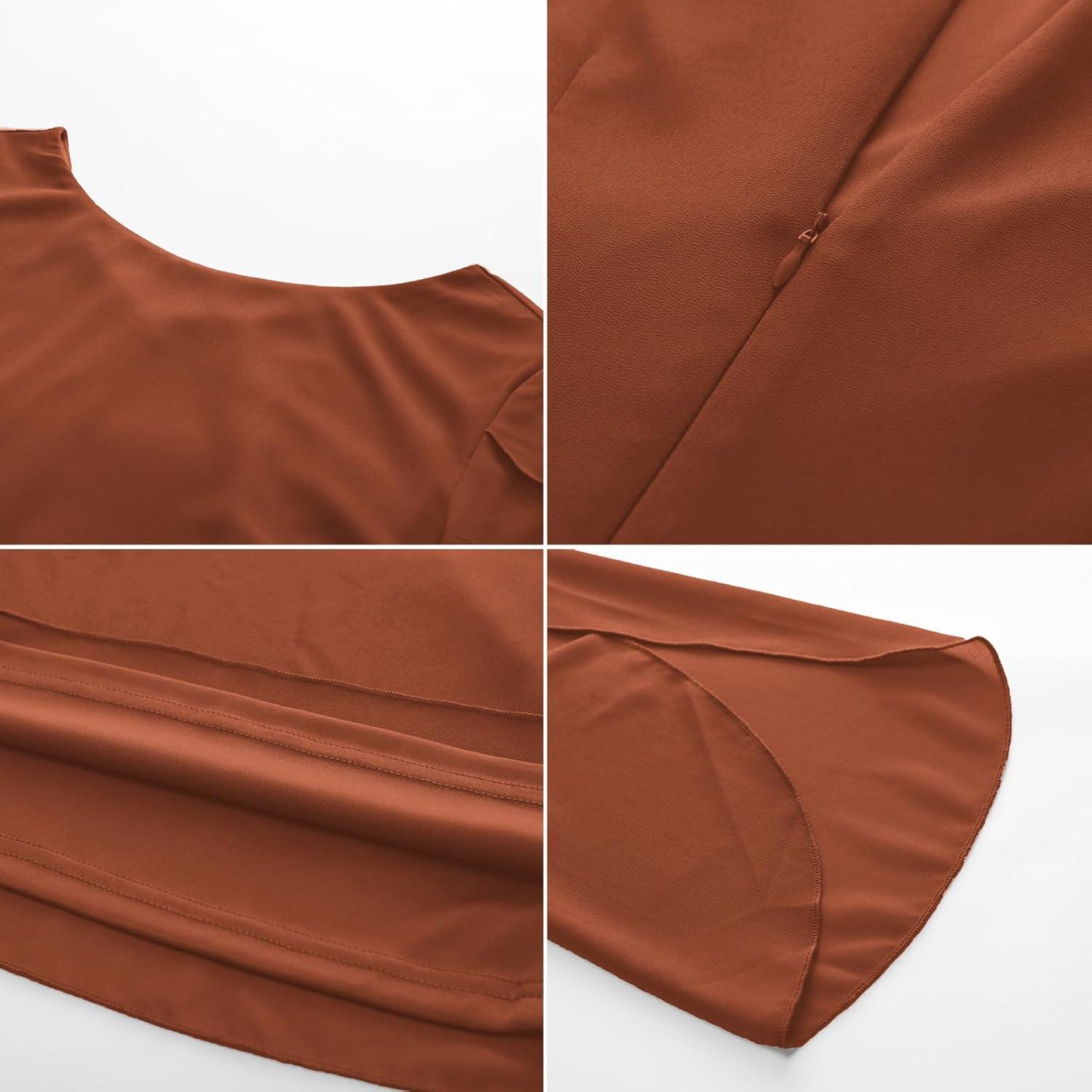 imageGRACE KARIN Womens Chiffon Dresses Flutter Sleeve Party Wedding Cocktail Dress Size 820Caramel