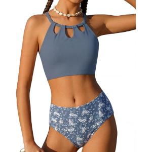 GRACE KARIN Teen Girls Swimsuits Two Piece Bikini Sets Bathing Suit Girl’ Swimwear Size 6-14(Dusty Blue)