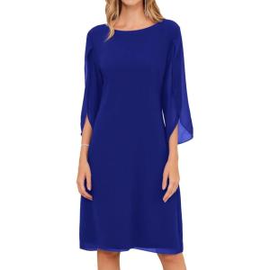 GRACE KARIN Womens Chiffon Dresses Flutter Sleeve Party Wedding Cocktail Dress Size 8-20(Blue)
