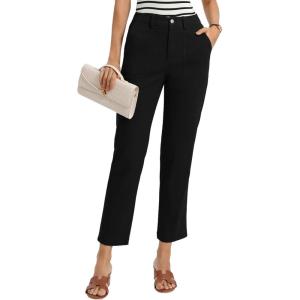 GRACE KARIN Womens High Waisted Work Pants Business Casual 2026 Ankle Length Office Dress Trousers with Pockets(Black)