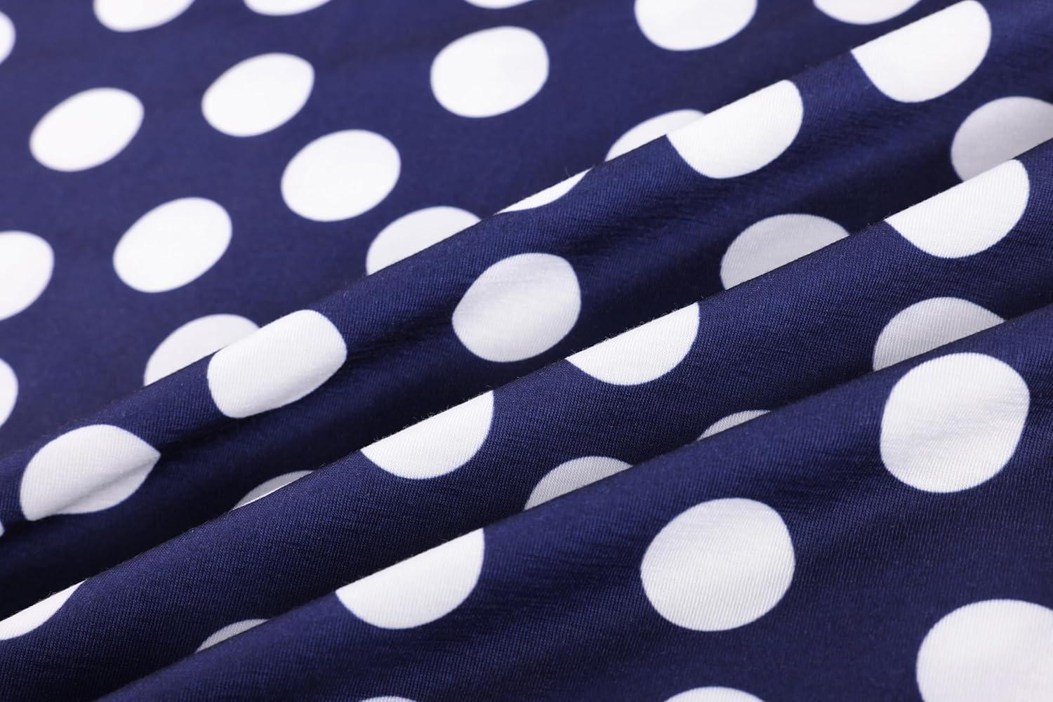 imageGRACE KARIN Women Strapless Dress Casual Loose Ruched Long Maxi Dress with PocketsBlue Polka Dot