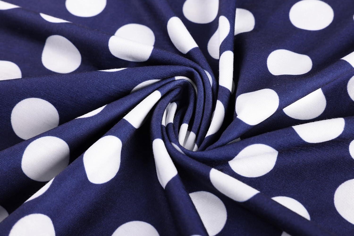 imageGRACE KARIN Women Strapless Dress Casual Loose Ruched Long Maxi Dress with PocketsBlue Polka Dot