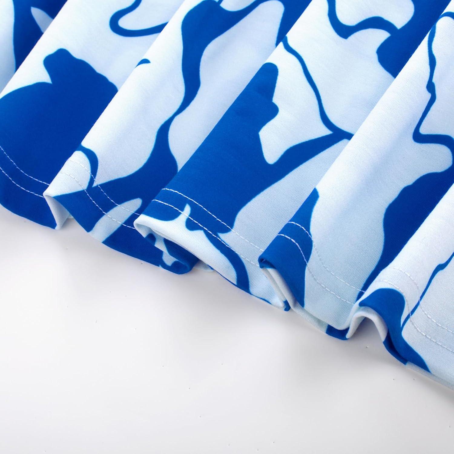 imageGRACE KARIN Women Strapless Dress Casual Loose Ruched Long Maxi Dress with PocketsWhite Blue Floral