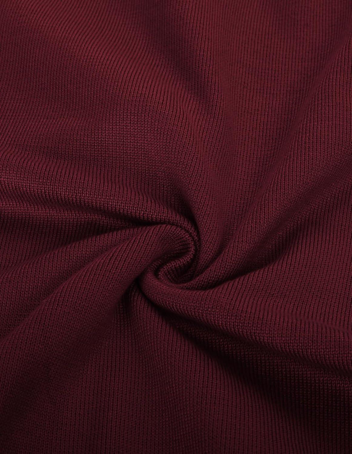 imageGRACE KARIN Womens Long Sleeve Zip Up Knit Cardigan with Pockets Stand Collar Full Zip Sweater Coats Trendy Fall JacketsWine Red