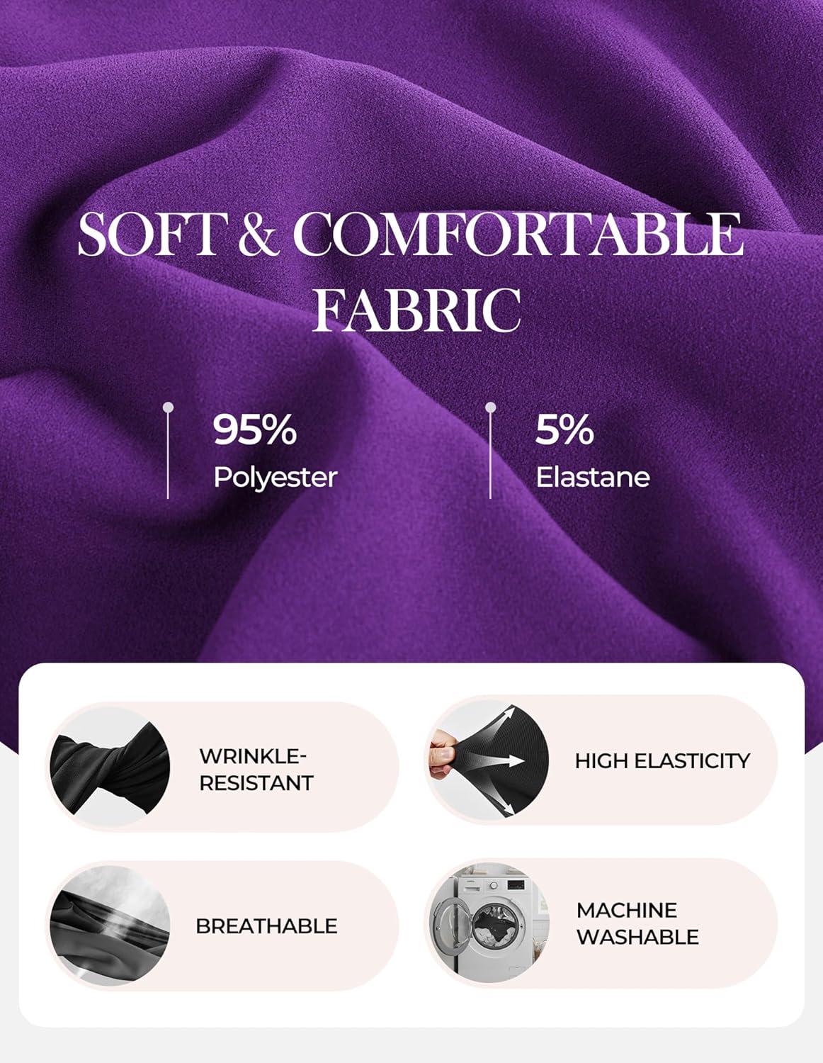 imageGRACE KARIN Work Dresses for Women 2025Midi Business Dress34 Sleeve Classy Fit and Flare Dress with PocketPurple
