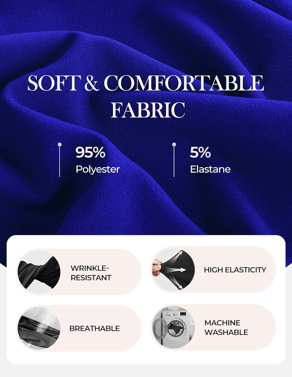 imageGRACE KARIN Work Dresses for Women 2025Midi Business Dress34 Sleeve Classy Fit and Flare Dress with PocketRoyal Blue