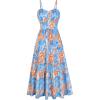 Blue Orange Floral
