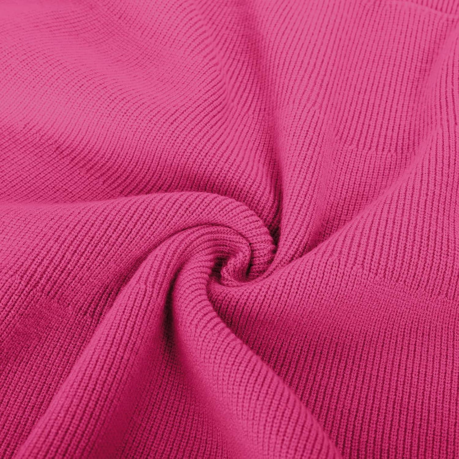 imageGRACE KARIN Girl Dress Long Sleeve Sweater Ruffle Button Front Knit Casual Fall Winter Dresses for Girls 512Rose Red