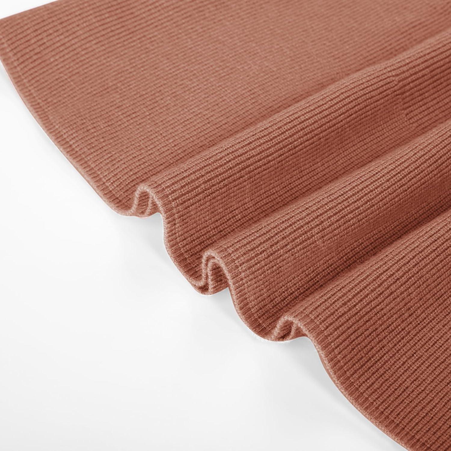 imageGRACE KARIN Girl Dress Long Sleeve Sweater Ruffle Button Front Knit Casual Fall Winter Dresses for Girls 512Rust Red