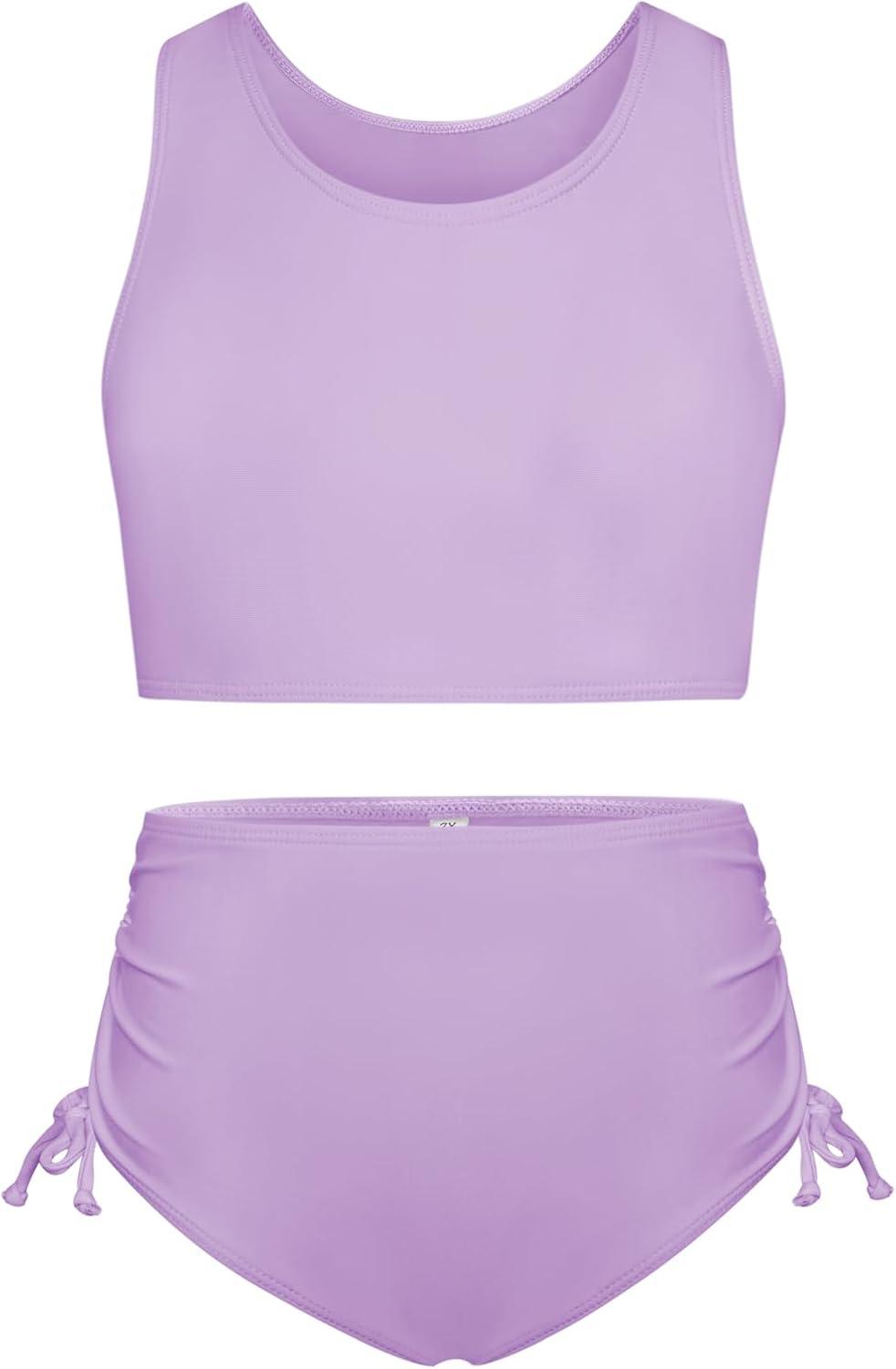 imageGRACE KARIN Girls Bathing Suit Adjustable Taniki Swimsuit Tie Front 4 Piece Bikini Set with Kimono Cover Up 614Blooming Butterfly