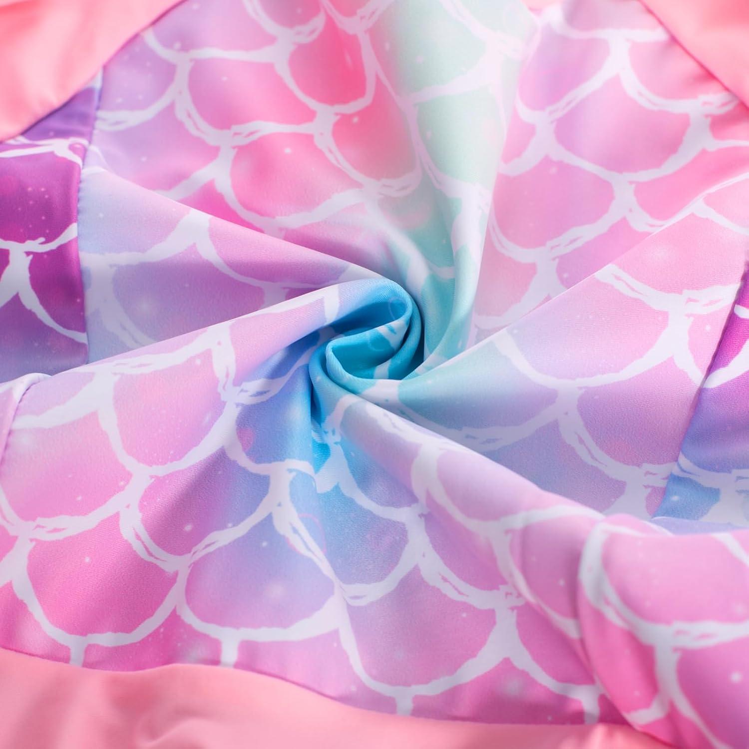 imageGRACE KARIN Girls Long Sleeve Swimsuit Mermaid Bathing Suit Rash Guard Swimwear 4 Piece Size 512Pinkmermaid