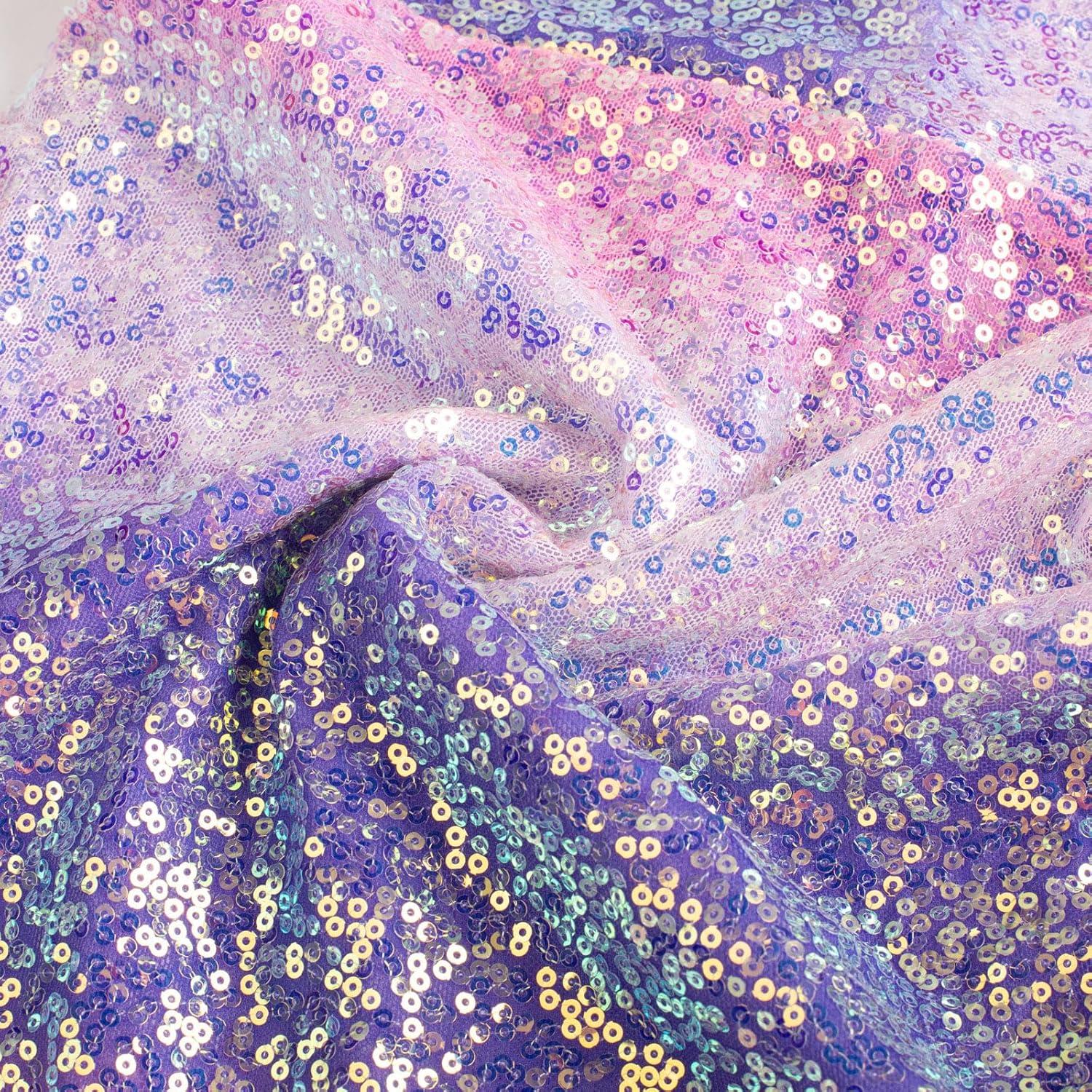 imageGRACE KARIN Girls Sequin Dress Formal Pageant Sparkle Party Ruffle Prom Maxi Dress Size 514YPurple Multicolor