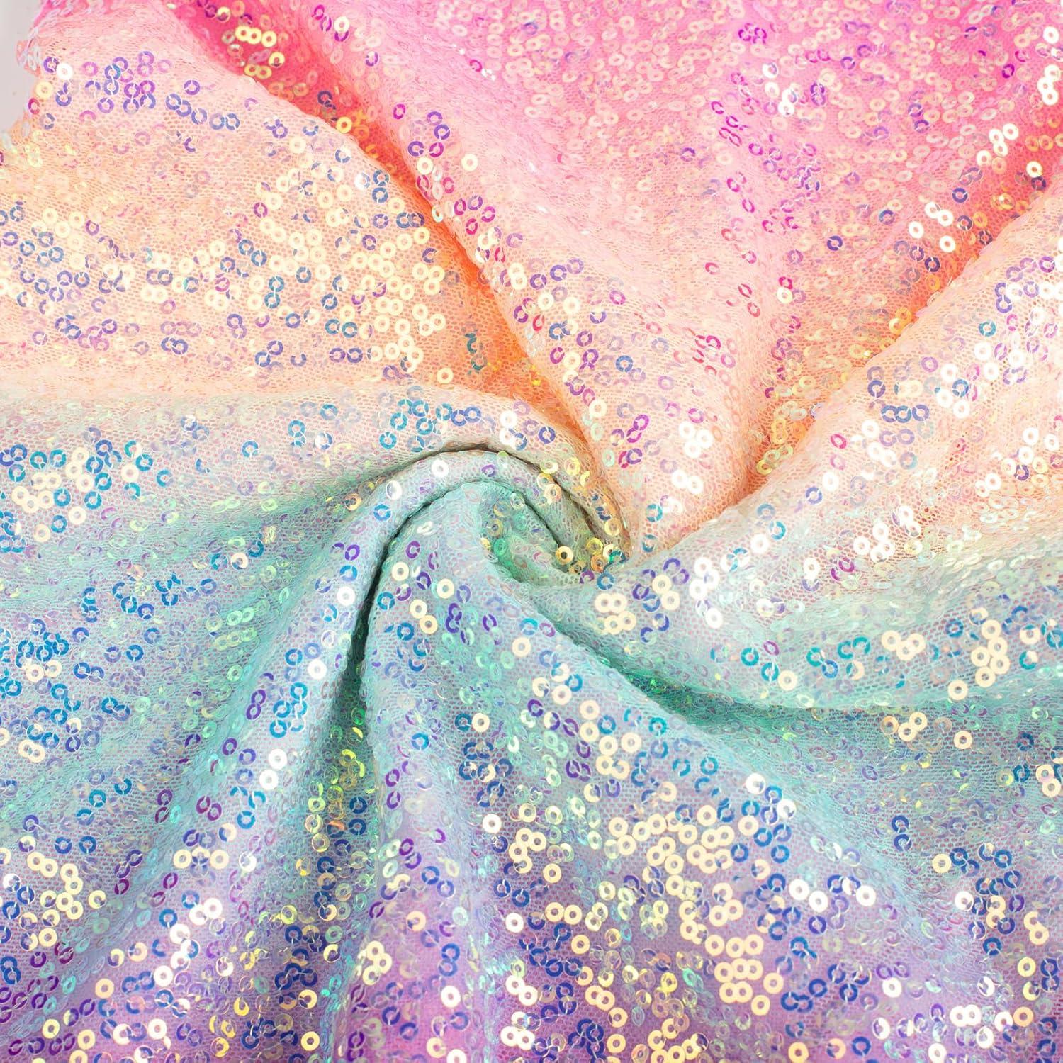 imageGRACE KARIN Girls Sequin Dress Formal Pageant Sparkle Party Ruffle Prom Maxi Dress Size 514YRainbow Multicolor