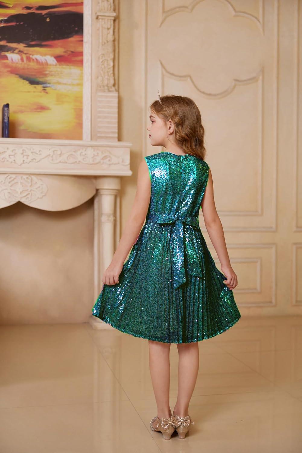 imageGRACE KARIN Girls Sequin Dress Sleeveless Prom Party Formal Graduations Fancy Tween Girls Dresses Size 512Blackgreen