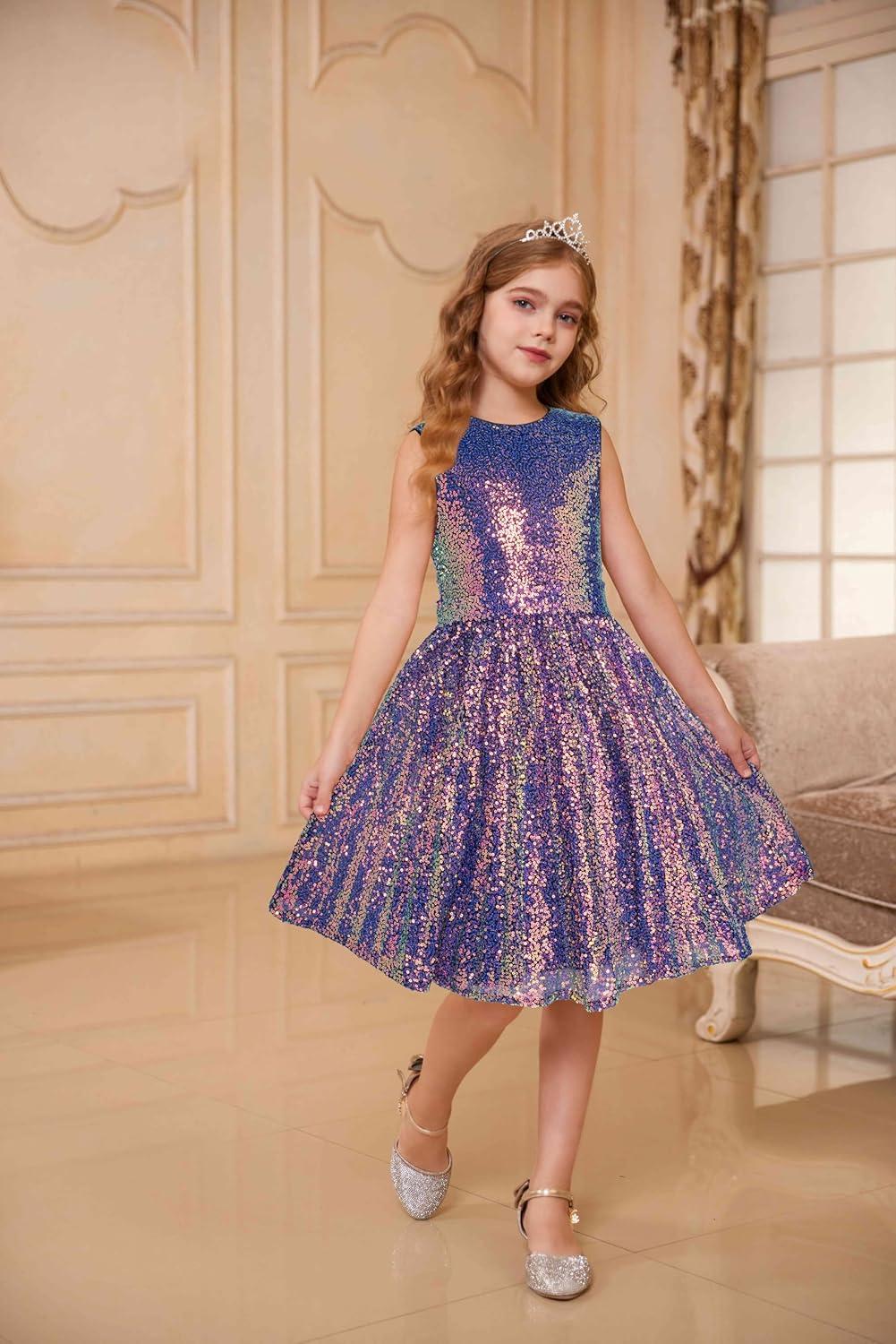 imageGRACE KARIN Girls Sequin Dress Sleeveless Prom Party Formal Graduations Fancy Tween Girls Dresses Size 512Colorfulpurple