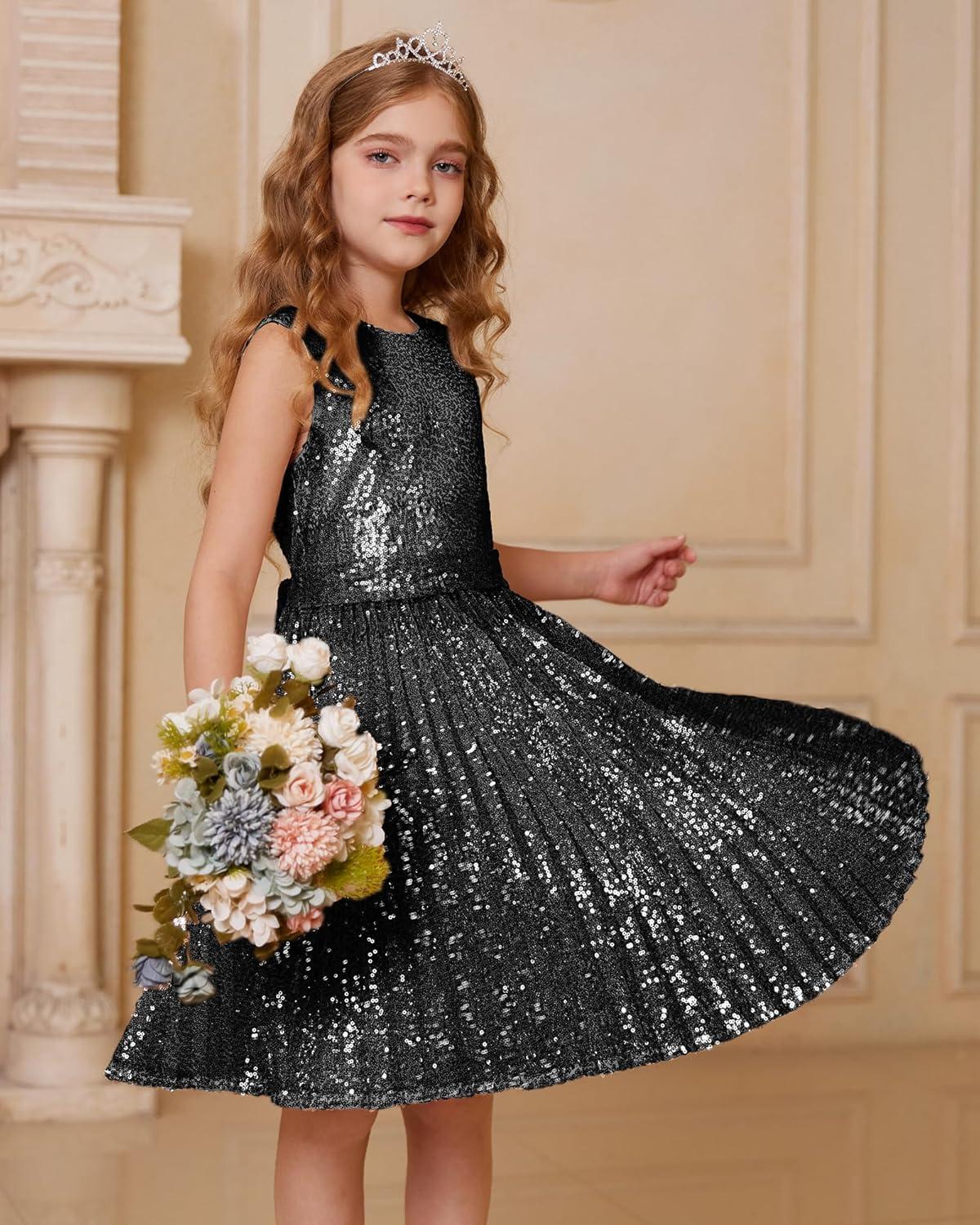 imageGRACE KARIN Girls Sequin Dress Sleeveless Prom Party Formal Graduations Fancy Tween Girls Dresses Size 512Normal Black