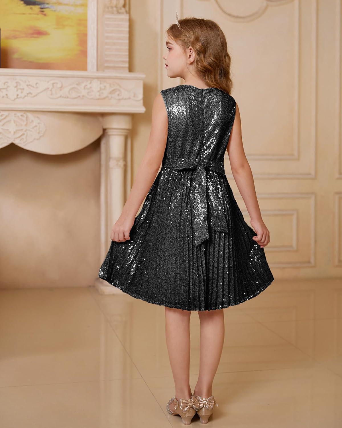 imageGRACE KARIN Girls Sequin Dress Sleeveless Prom Party Formal Graduations Fancy Tween Girls Dresses Size 512Normal Black