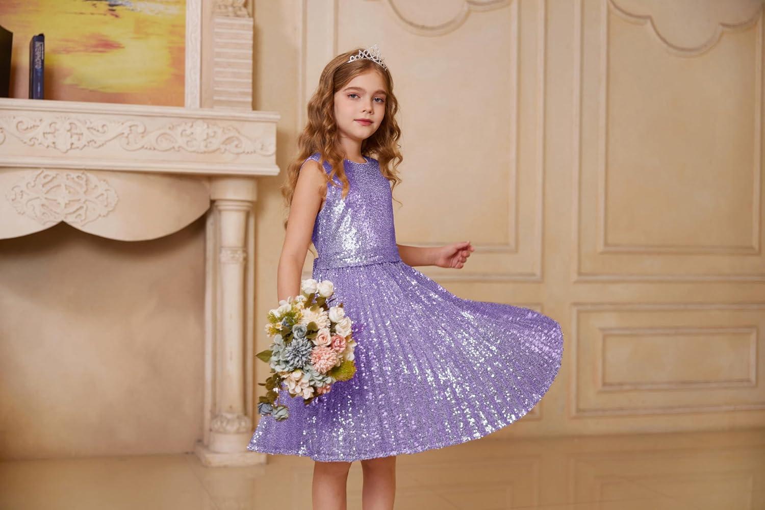 imageGRACE KARIN Girls Sequin Dress Sleeveless Prom Party Formal Graduations Fancy Tween Girls Dresses Size 512Purple