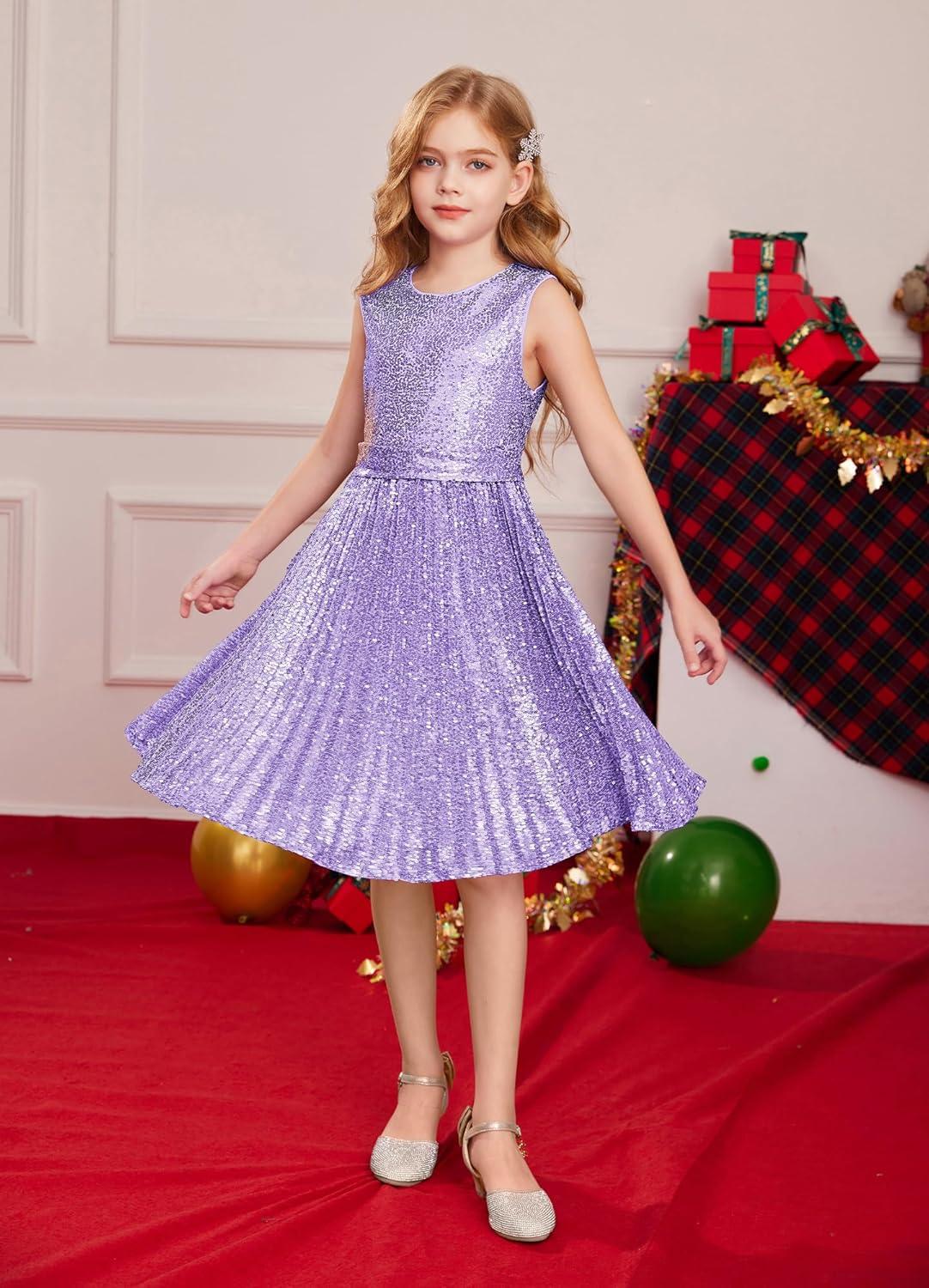 imageGRACE KARIN Girls Sequin Dress Sleeveless Prom Party Formal Graduations Fancy Tween Girls Dresses Size 512Purple