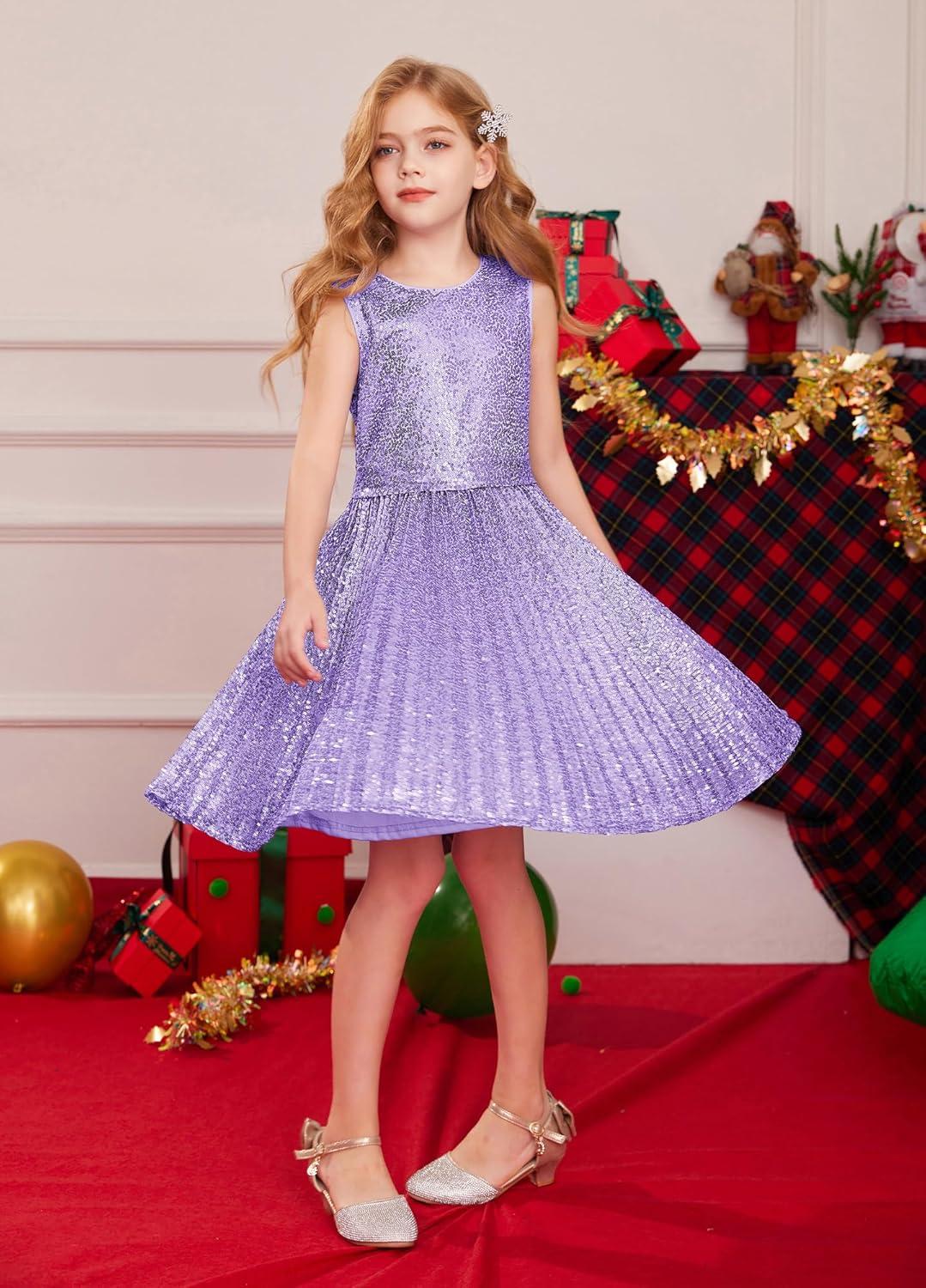 imageGRACE KARIN Girls Sequin Dress Sleeveless Prom Party Formal Graduations Fancy Tween Girls Dresses Size 512Purple