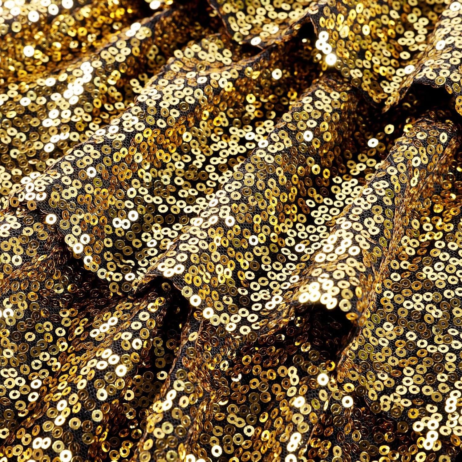 imageGRACE KARIN Girls Sequin Party Dress Kids Sparkly Formal Birthday Teen Special Occasion Fancy Pageant Dresses Size 614Gold Black