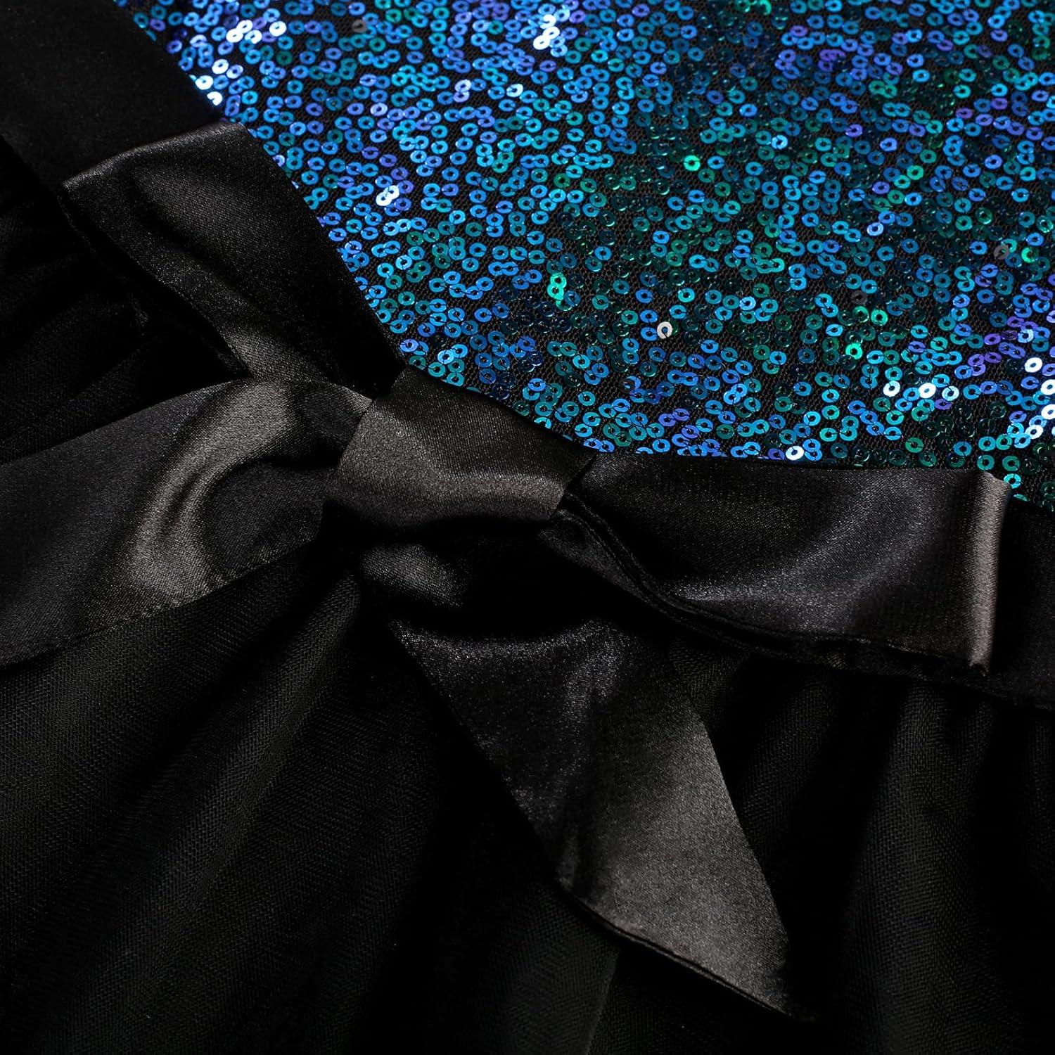 imageGRACE KARIN Girls Sequin Party Formal Dress Wedding Guest Sparkle Fancy Birthday Tulle High Low Prom Dresses 614 YearsBlackgreen