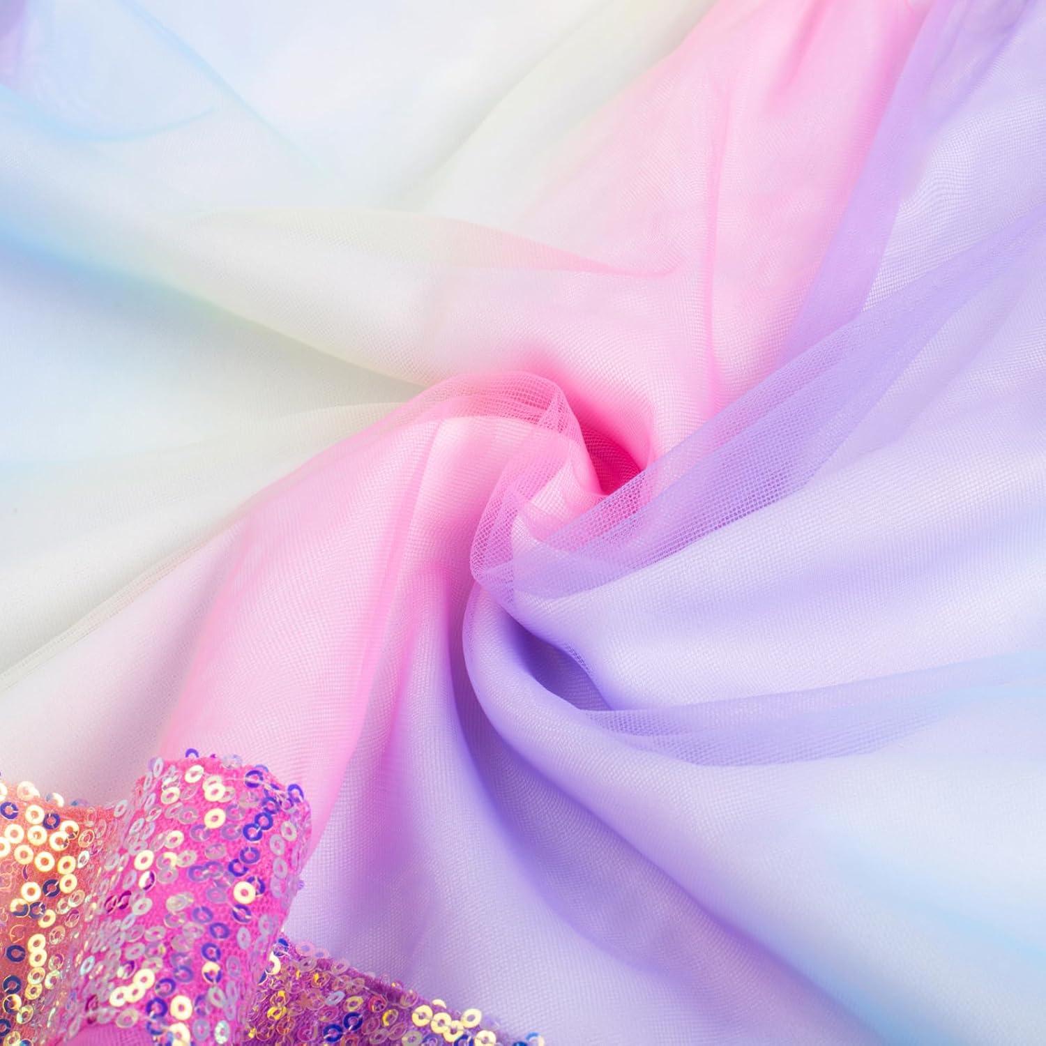 imageGRACE KARIN Girls Sequin Party Formal Dress Wedding Guest Sparkle Fancy Birthday Tulle High Low Prom Dresses 614 YearsRainbow
