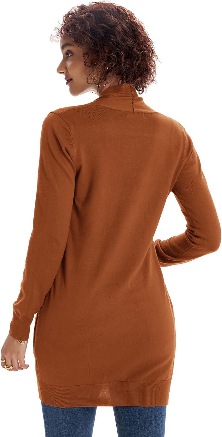 imageGRACE KARIN Women Lightweight Cardigan Sweaters with Pocket Long Sleeve ShrugsBronze