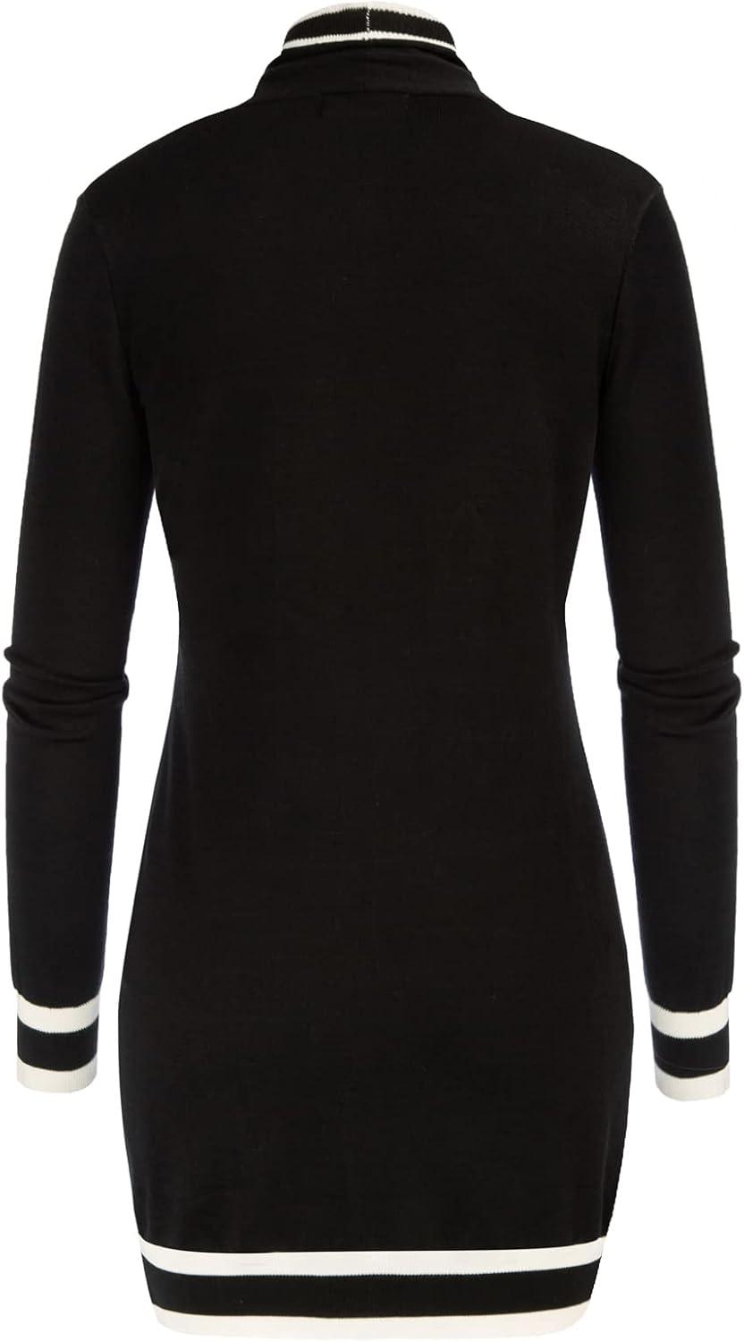 imageGRACE KARIN Women Lightweight Cardigan Sweaters with Pocket Long Sleeve ShrugsContrast Black