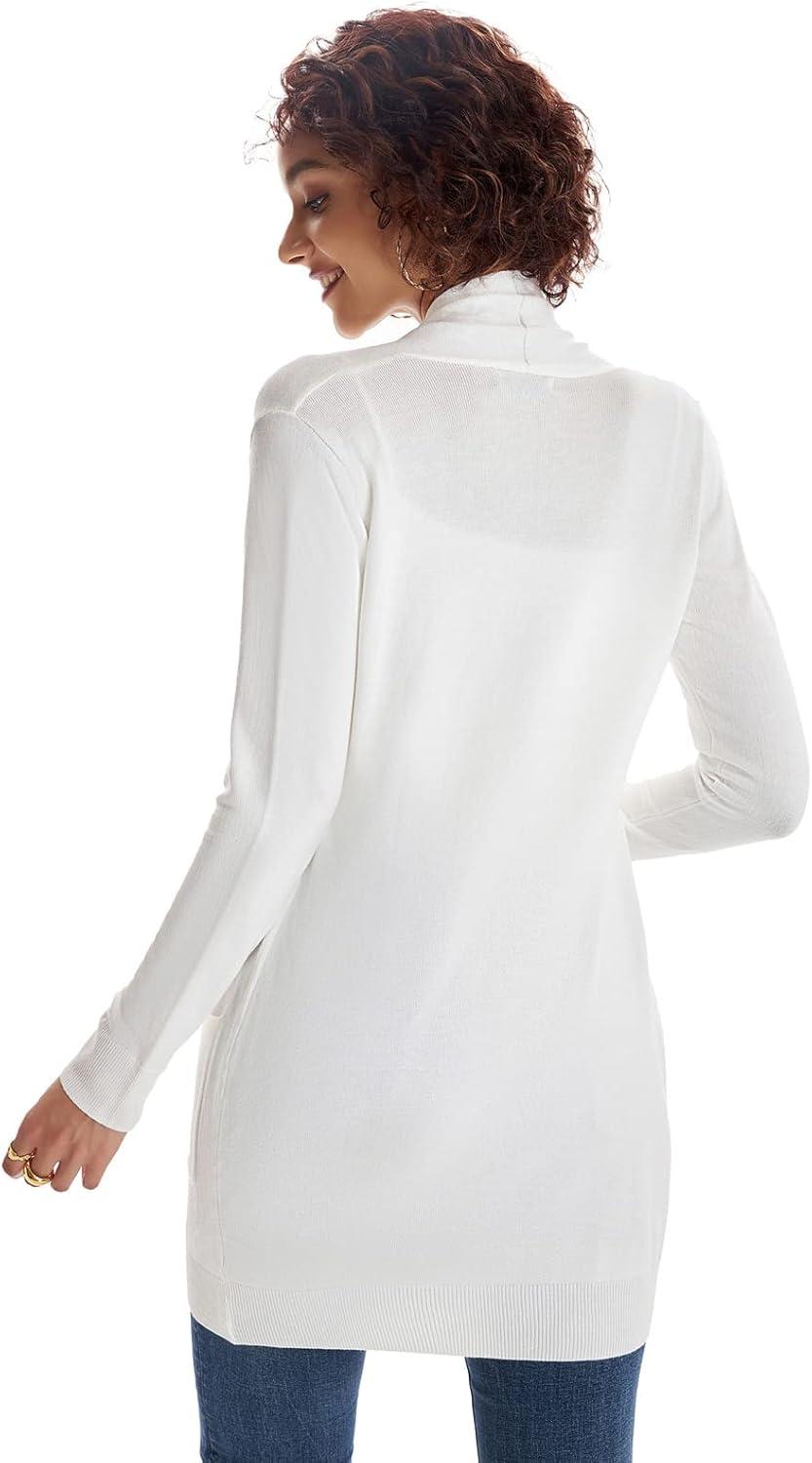 imageGRACE KARIN Women Lightweight Cardigan Sweaters with Pocket Long Sleeve ShrugsIvory