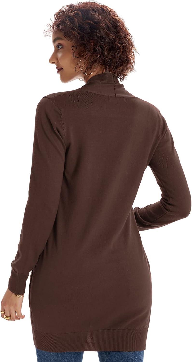 imageGRACE KARIN Women Lightweight Cardigan Sweaters with Pocket Long Sleeve ShrugsPecan