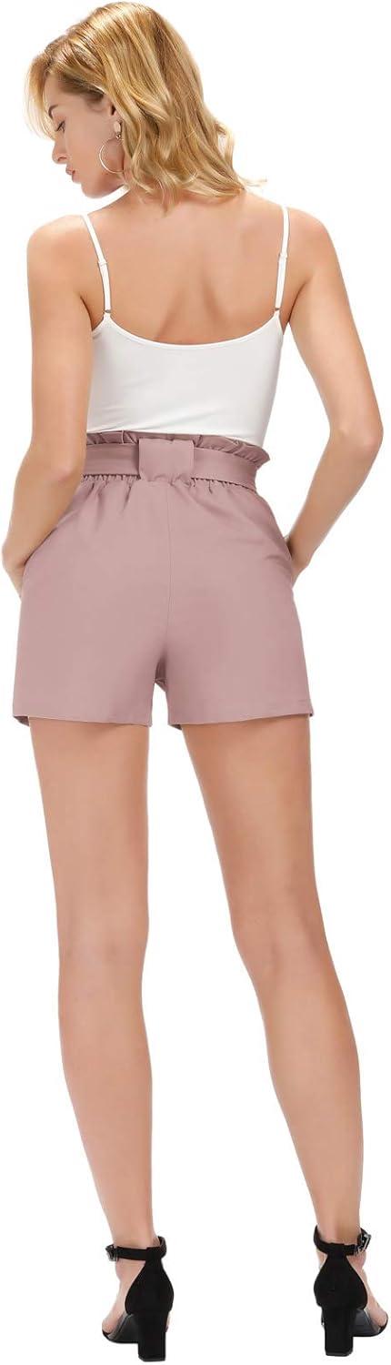 imageGRACE KARIN Women Summer Casual Shorts with Pockets Bowknot Tie WaistCl93puce