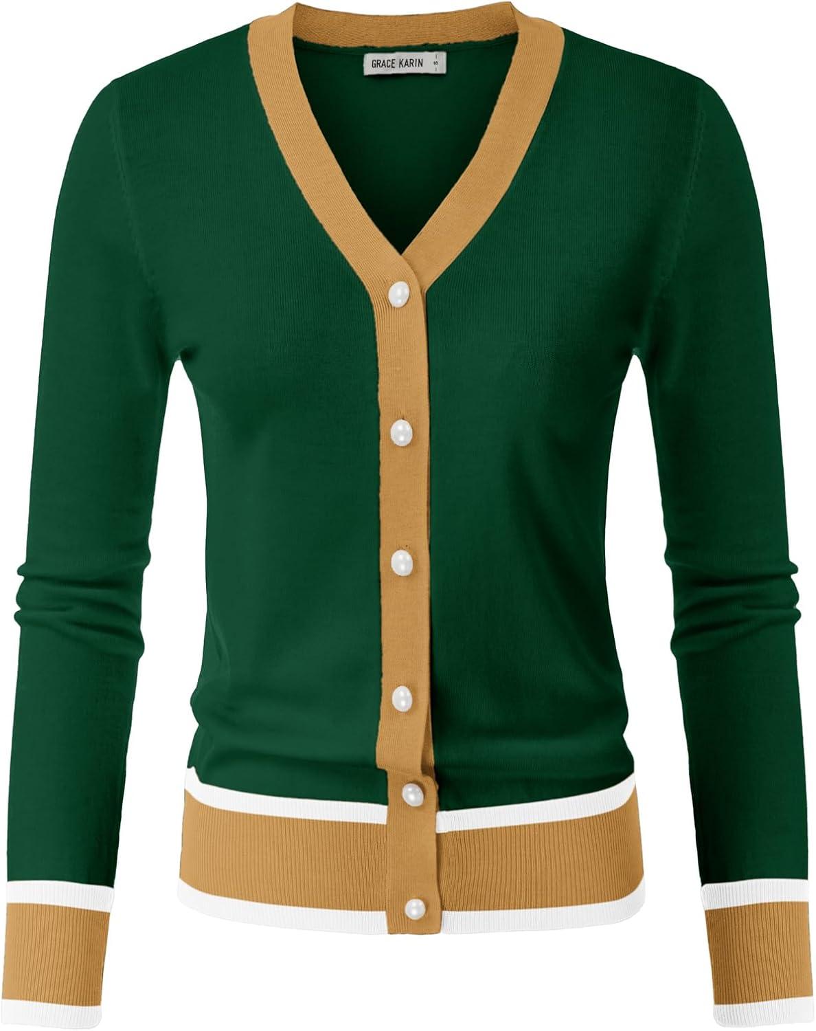 imageGRACE KARIN Womens Cardigan Sweaters Lightweight Long Sleeve Cropped Cardigan Spring Summer Fashion Clothing Outfits ShrugGreen Yellow