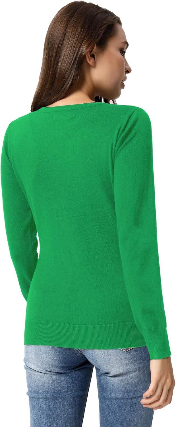 imageGRACE KARIN Womens Classic Long Sleeve Knit Cardigan Sweaters Casual Open Front Button Down Cardigans S3XLGreen
