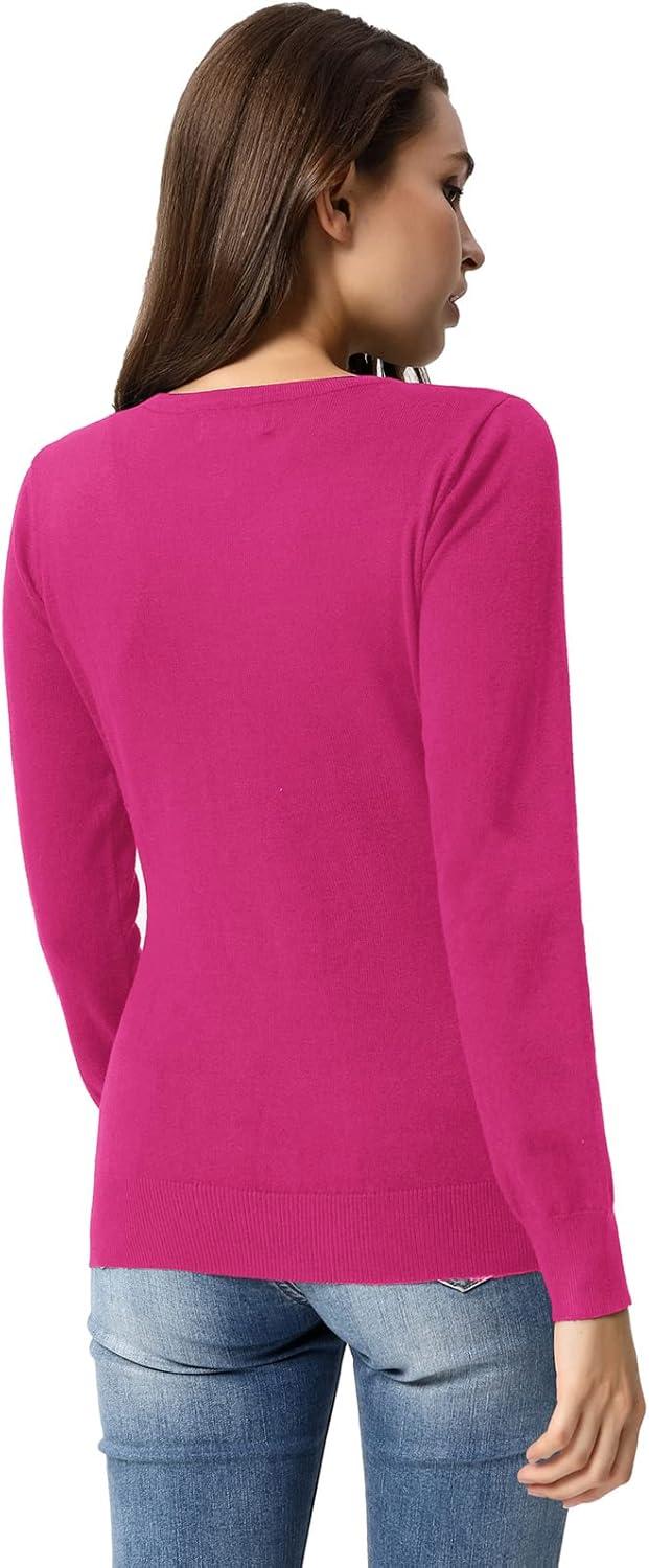 imageGRACE KARIN Womens Classic Long Sleeve Knit Cardigan Sweaters Casual Open Front Button Down Cardigans S3XLPink22