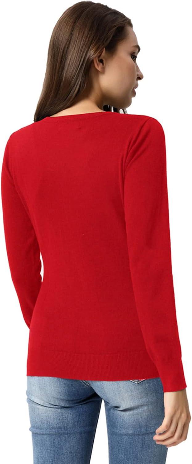 imageGRACE KARIN Womens Classic Long Sleeve Knit Cardigan Sweaters Casual Open Front Button Down Cardigans S3XLRed