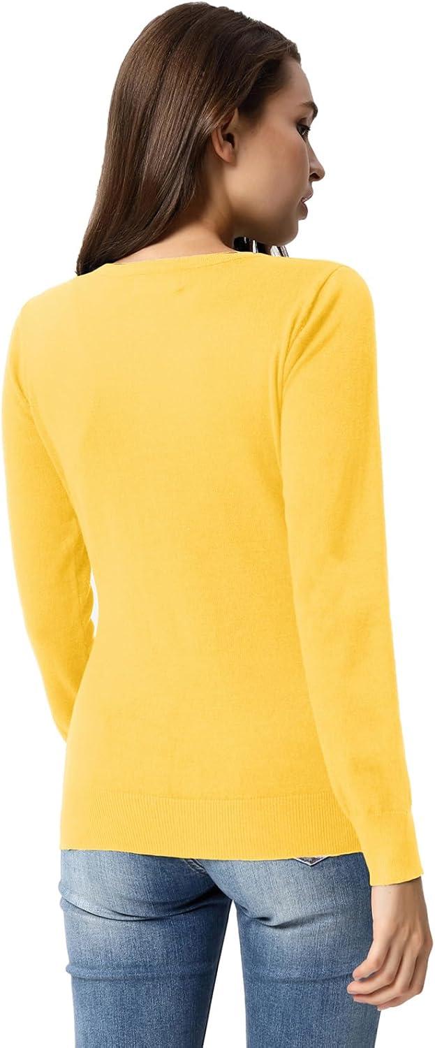 imageGRACE KARIN Womens Classic Long Sleeve Knit Cardigan Sweaters Casual Open Front Button Down Cardigans S3XLYellow