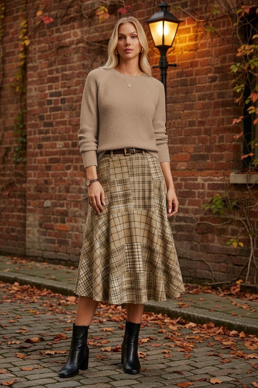 imageGRACE KARIN Womens Fall Knit Sweater Top Long Sleeve Merino Wool Blend Pullover Casual Crewneck Waffle Clothes 2025Camel